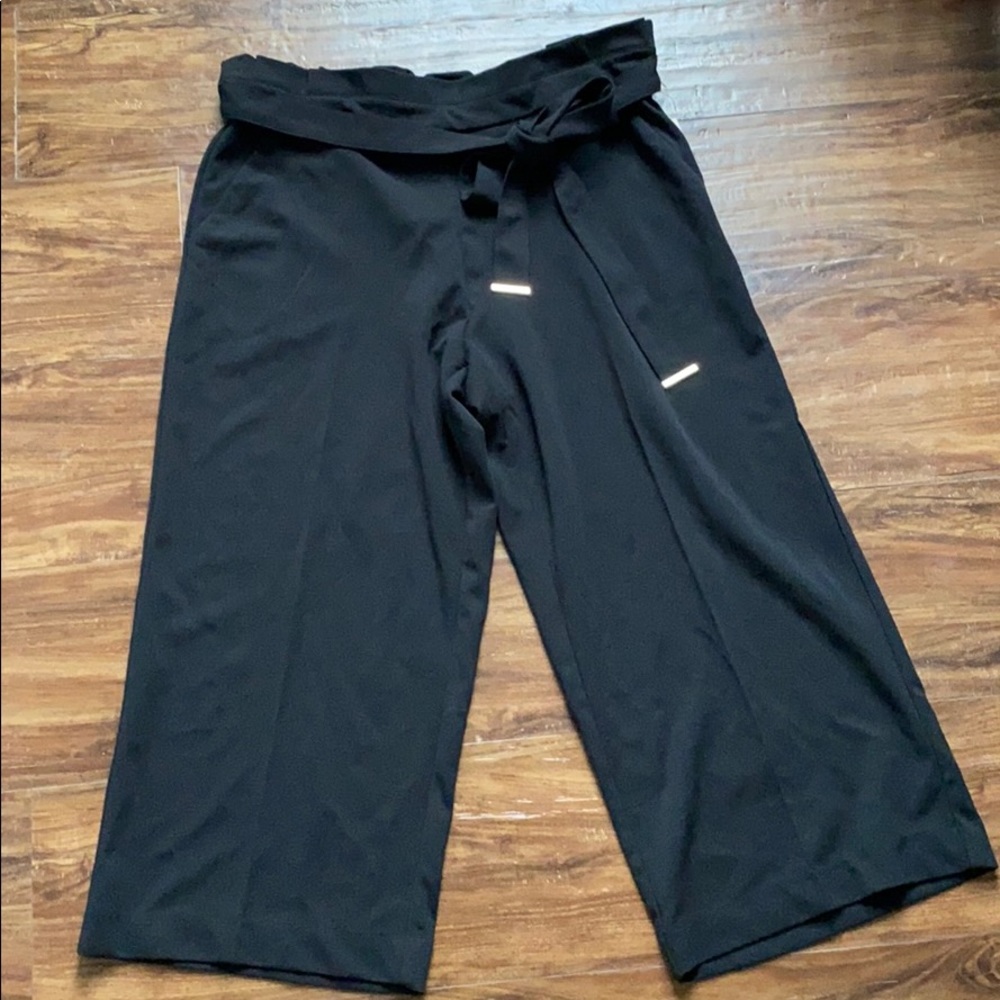 NWT black paper bag pants